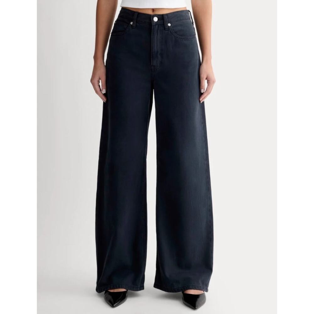 Everlane Women's The OG Baggy Jean Ink Wash Black Denim Size 31 R NWT High Rise - Picture 2 of 15